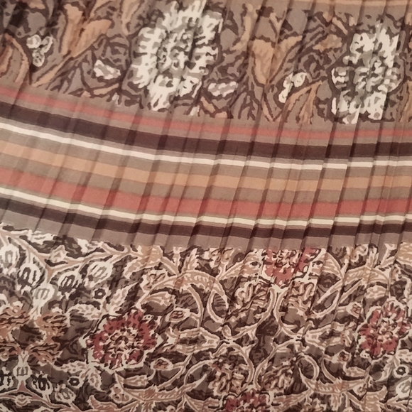 Anthropologie Boho Mini Dress, Earthy Sable Brown, Toffee, Sienna & Cream Floral - Picture 7 of 8